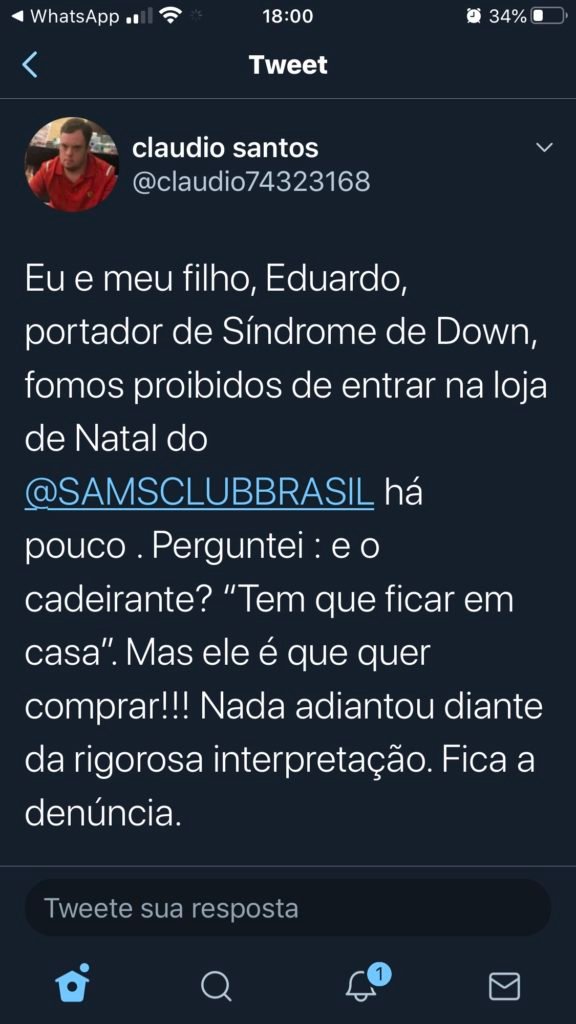 Pai e filho sofrem discriminação no Sam’s de Natal