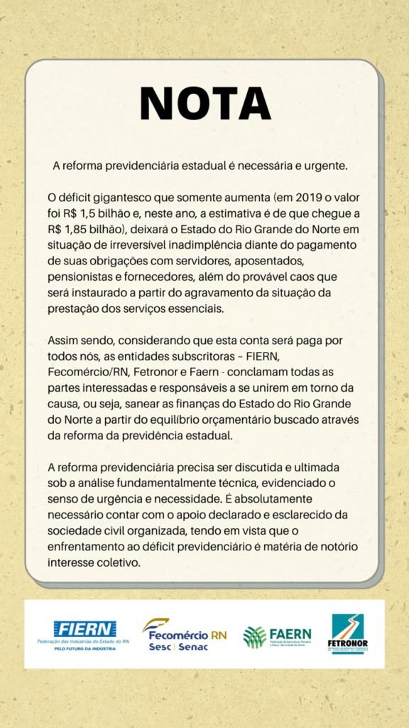 Entidades do setor produtivo se manifestam sobre a Reforma da Previdência