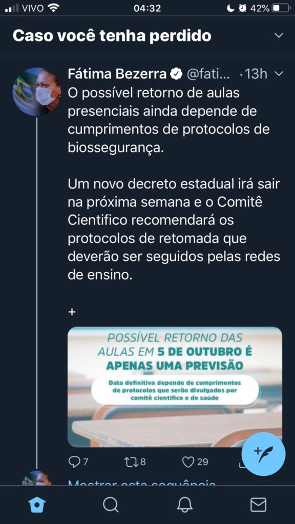 Volta das aulas em outubro é “apenas uma previsão”, diz Governadora