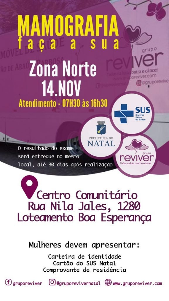 Grupo Reviver estará no Bairro Lagoa Azul neste sábado