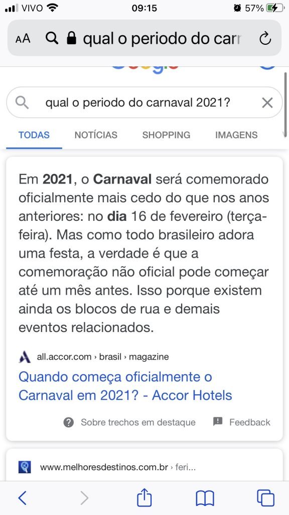 Avisar ao estagiário pra atualizar o Google sobre as festas de carnaval