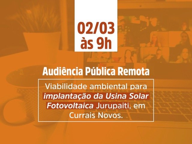 Usina Solar é tema de Audiência Pública virtual promovida pelo Idema