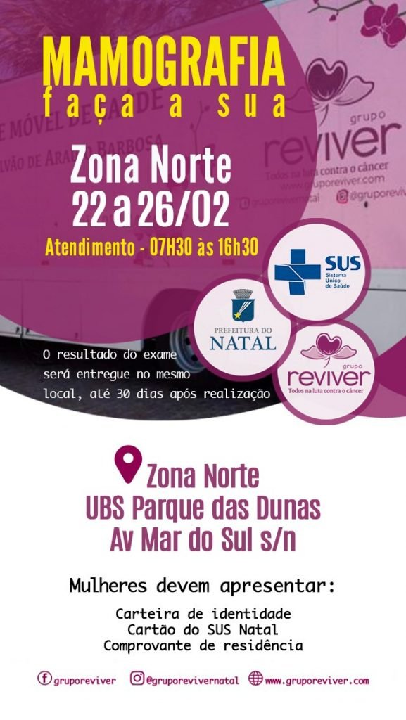 Grupo Reviver segue atendendo na Zona Norte