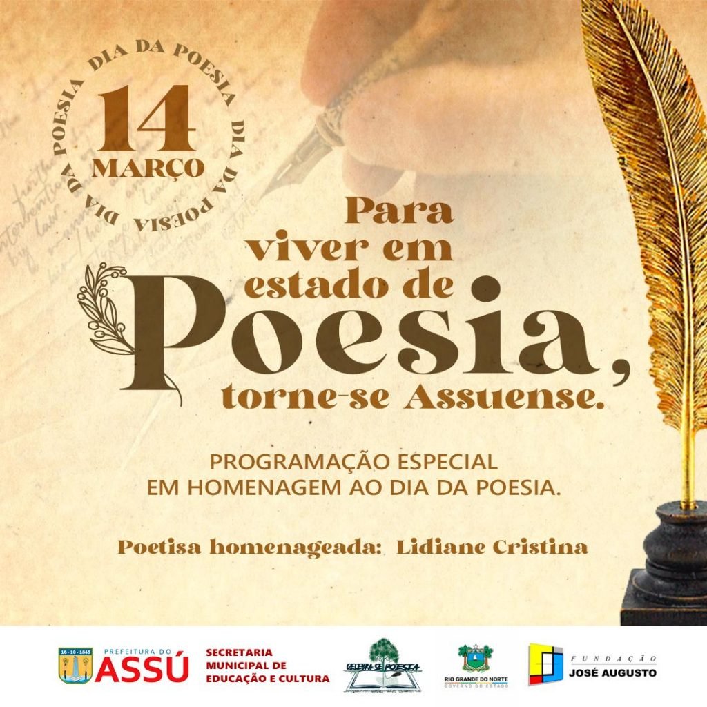 Assú se prepara para comemorar o Dia da Poesia. Vejam a programação