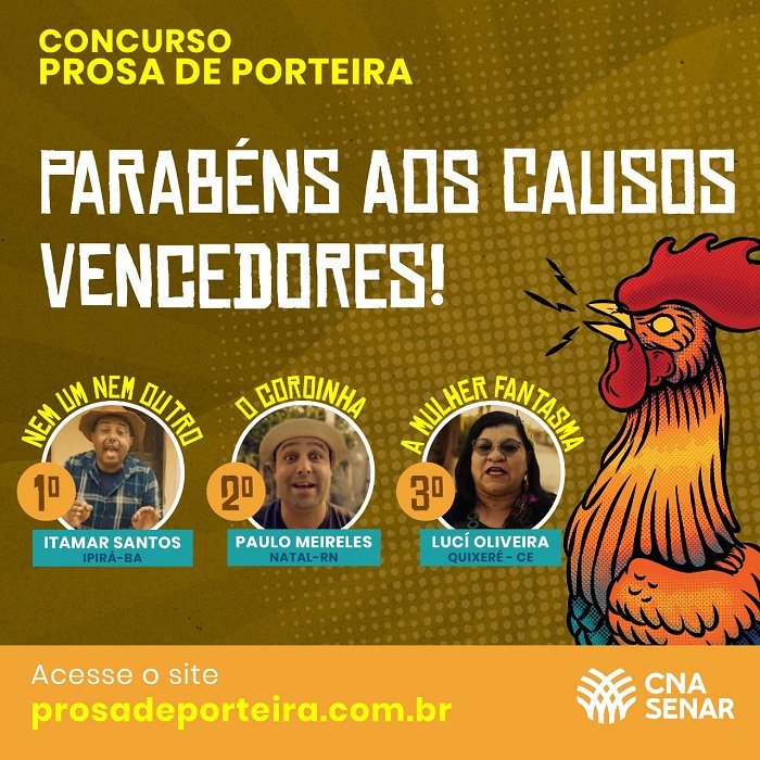 Sistema CNA/Senar divulga vencedores do ‘Prosa de Porteira’, potiguar conquista 2º lugar