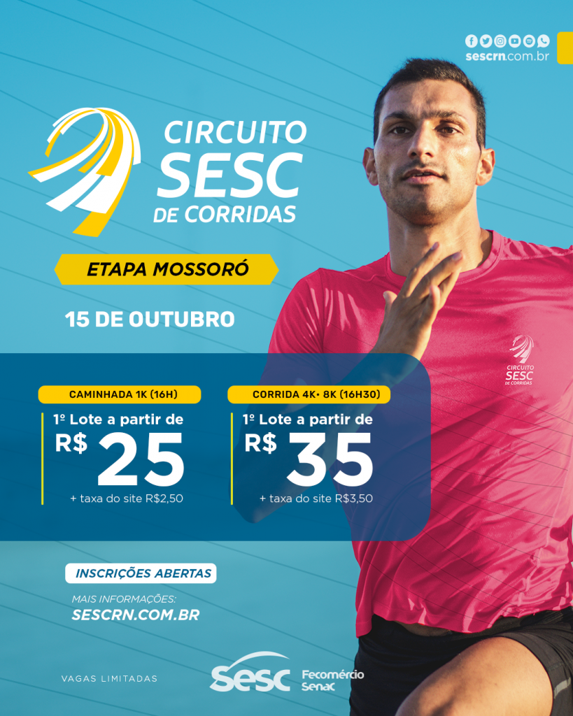 Circuito Sesc de Corridas inova e traz a categoria de caminhada na edição de Mossoró