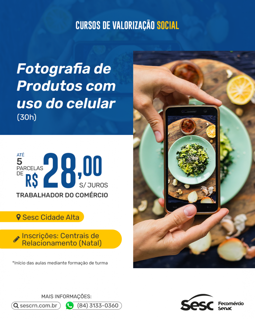 Sesc RN lança cursos de Valorização Social com foco no aperfeiçoamento profissional