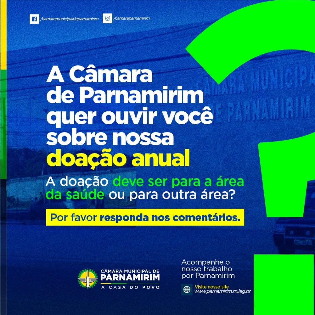 Câmara de Parnamirim faz enquete pública sobre doação