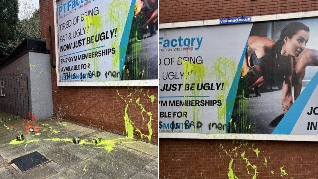 Dono de academia provoca revolta por outdoor: ‘Cansado de ser gordo e feio? Agora seja apenas feio!’