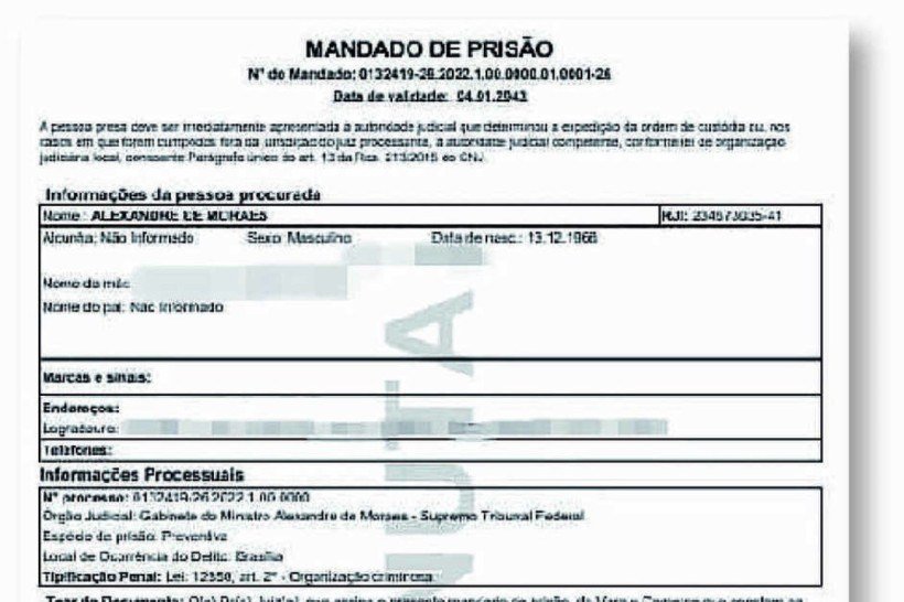 CNJ apura uso indevido de credencial em mandado falso de prisão de Moraes. Veja o documento