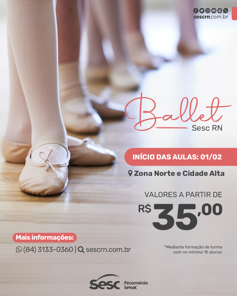 Ballet do Sesc RN está com matrículas abertas para 2023