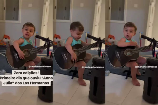 Bebê brasileiro de 2 anos cantando e tocando violão bate 6 milhões de vizualizações.. VÍDEO
