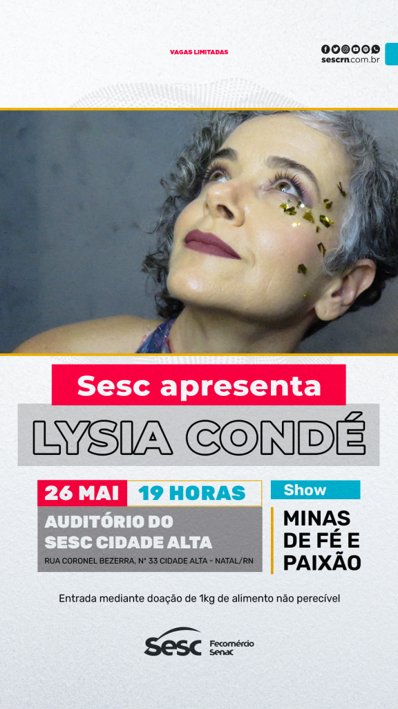 Sesc RN apresenta espetáculo musical com Lysia Condé em homenagem a Milton Nascimento