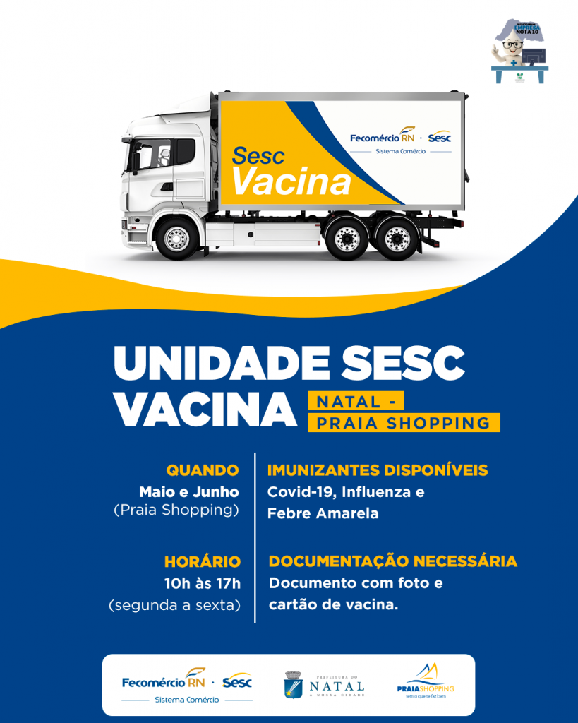 Sesc Vacina retorna ao Praia Shopping e permanece até o fim de junho