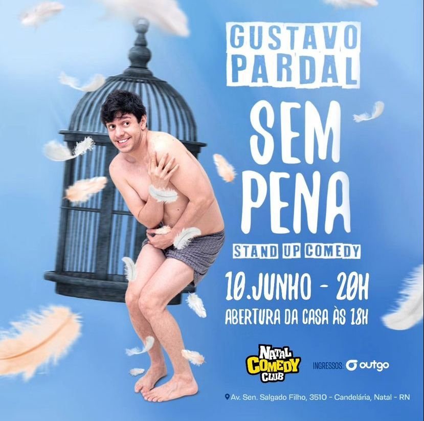 Humorista Gustavo Pardal chega à Natal em apresentação “Sem Pena” no Natal Comedy Club