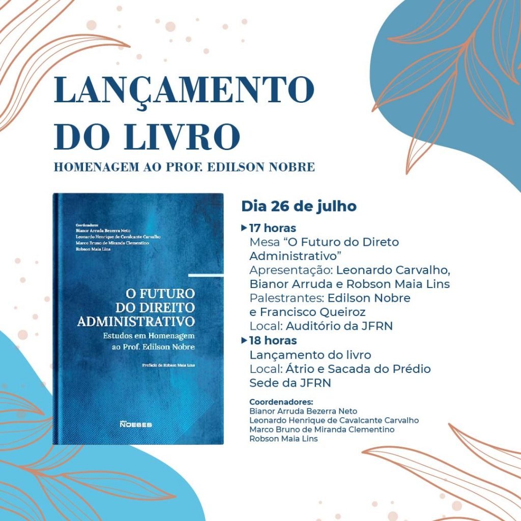Livro em homenagem ao Desembargador Edilson Nobre será lançado dia 26 de julho em Natal