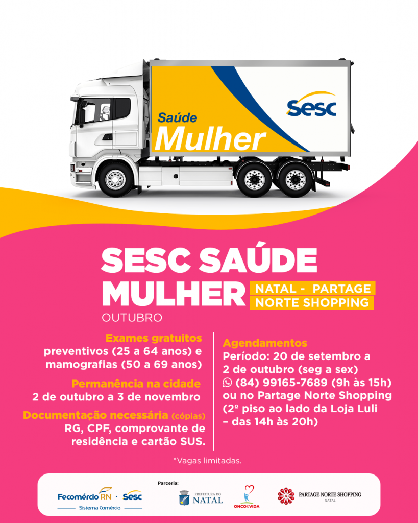 Sesc RN abre campanha Outubro Rosa com exames gratuitos e desfile de mulheres em tratamento
