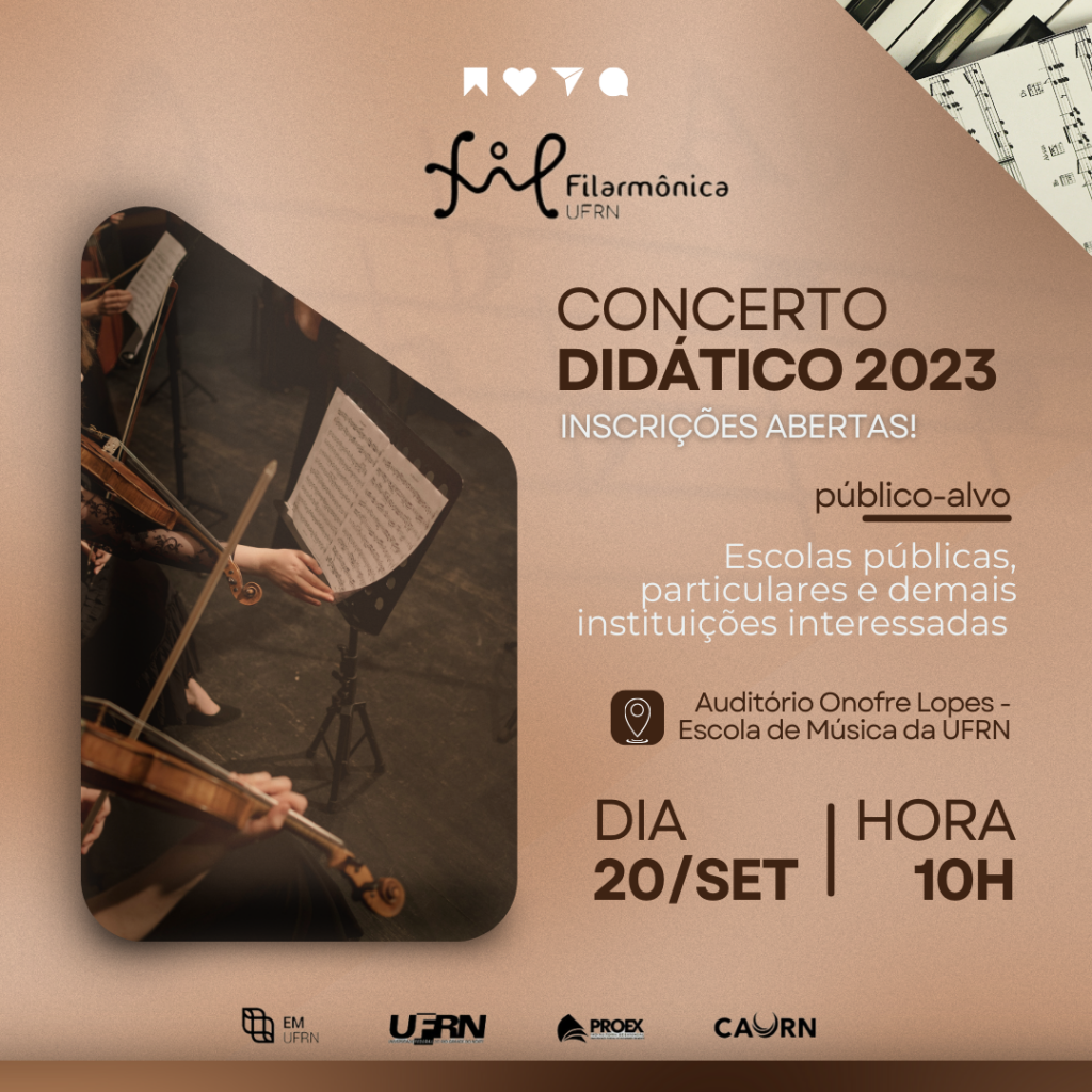 Filarmônica UFRN realiza “Concerto Didático” com foco nas escolas públicas, privadas, projetos sociais e escolas de música