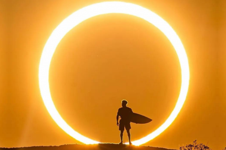 Os bastidores da foto de Ítalo Ferreira durante o eclipse solar