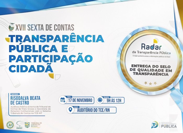 TCE vai entregar selos de qualidade em transparência a entes públicos do RN na próxima sexta-feira