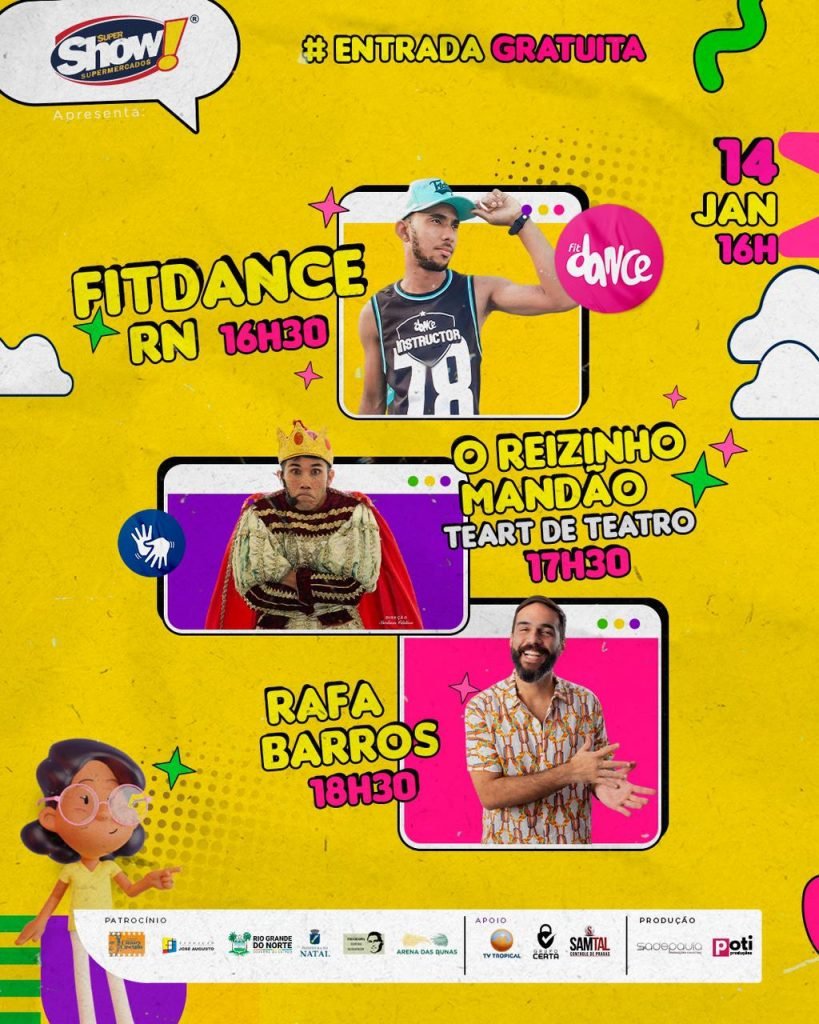 Domingo na Arena traz neste domingo (14) muita música e diversão para todas as idades