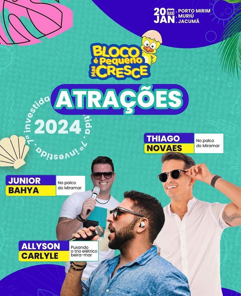 Pré-Carnaval 2024: 7ª Edição do bloco “É Pequeno Mas Cresce” acontece neste sábado (20)