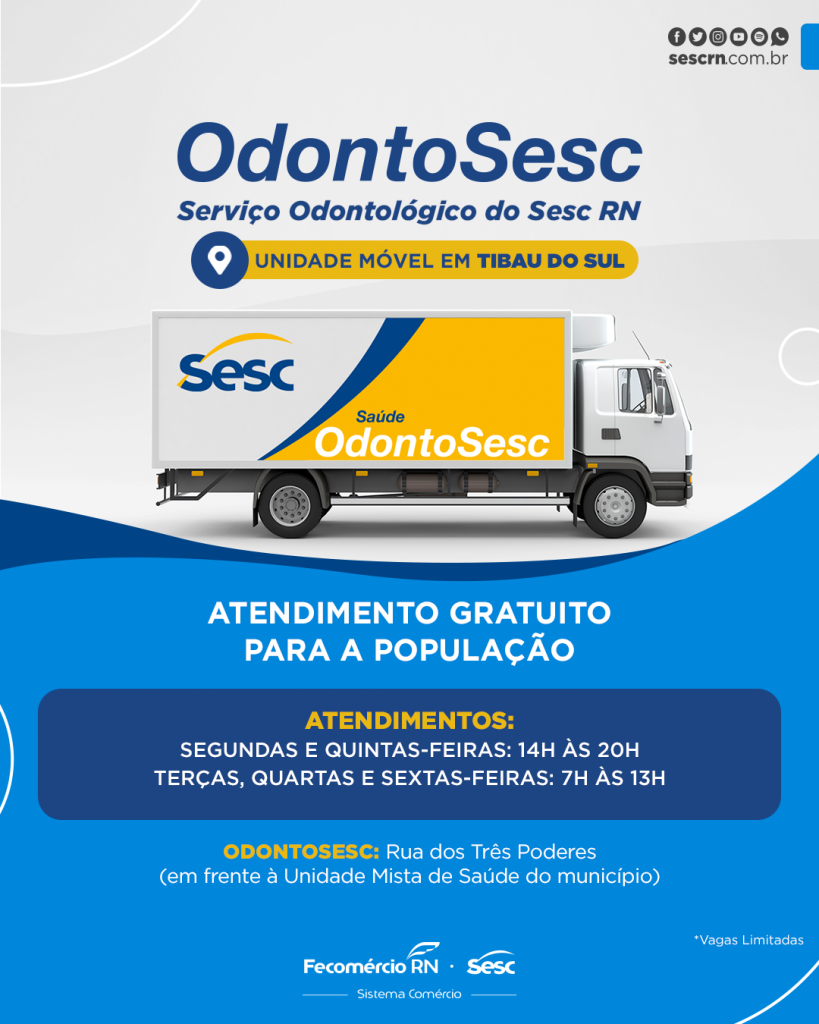 Carreta do OdontoSesc estaciona em Tibau do Sul com atendimentos gratuitos
