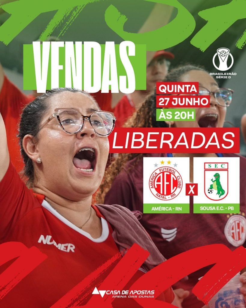 América enfrenta o Souza (PB) na Arena das Dunas nesta quinta-feira (27)