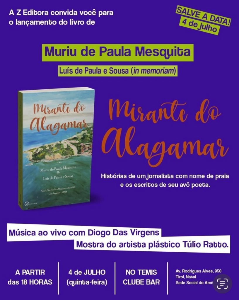 Jornalista Muriú Mesquita lançará livro no próximo dia 4/07