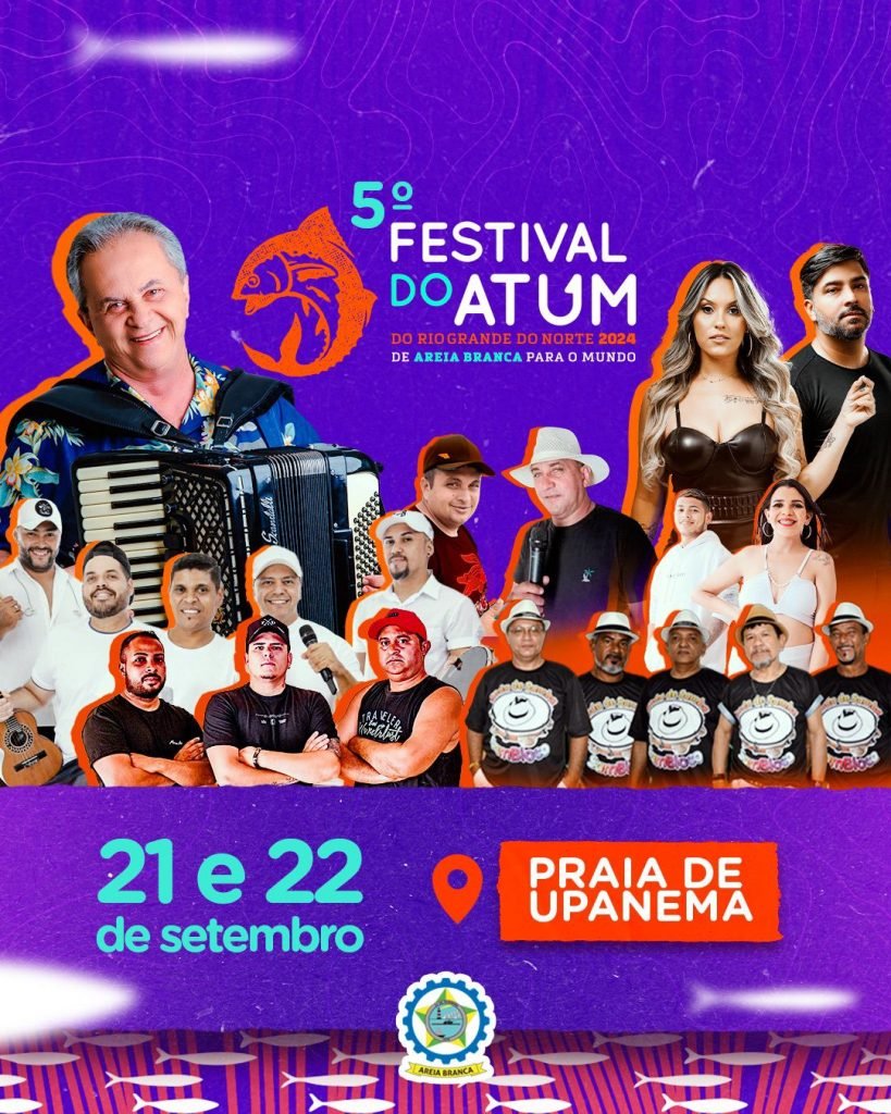 Festival do Atum do Rio Grande do Norte terá 5ª edição neste final de semana com shows de Flávio José e Seu Desejo em Areia Branca