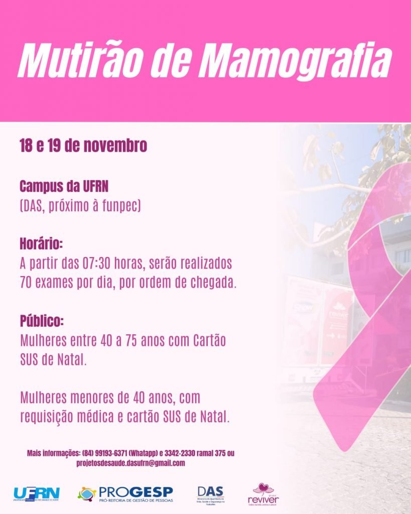 UFRN e Grupo Reviver realizam mutirão de mamografias