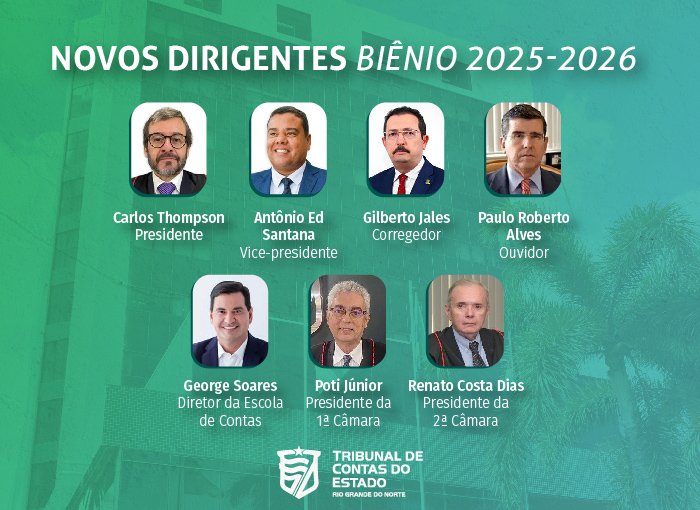 Dirigentes do TCE eleitos para o biênio 2025/2026 tomam posse no dia 19 de dezembro