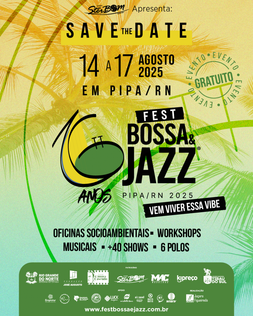 Fest Bossa & Jazz anuncia data para edição 2025 em Pipa/RN