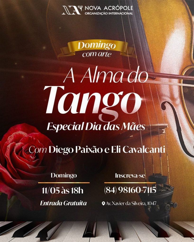 Tango e homenagens às mães no domingo com arte de Nova Acrópole