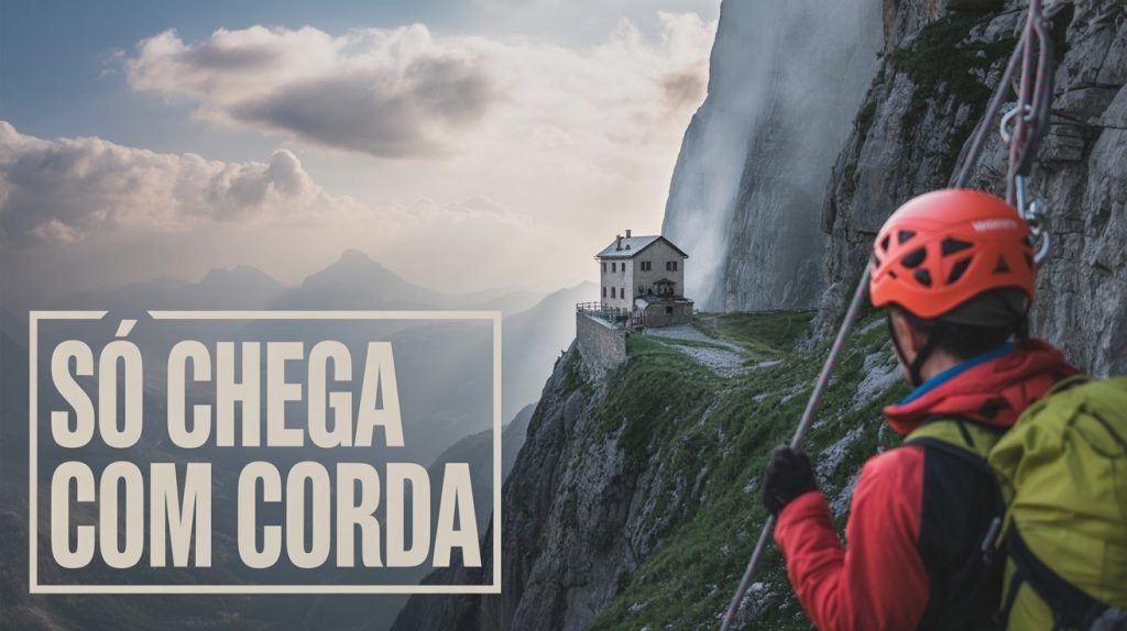Escada e elevador? Que nada! Essa casa fica a 3 mil metros de altura e só é acessada por corda