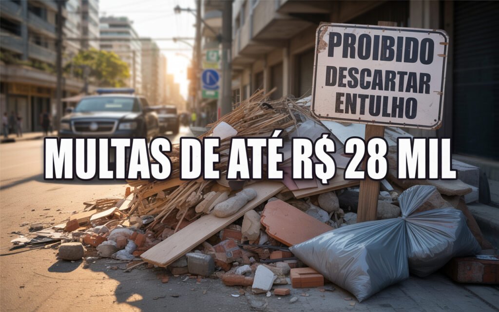 Multas de até R$ 28 mil para quem joga entulho em terrenos ou vias públicas: prefeituras tratam descarte irregular como crime urbano e mudam a relação do brasileiro com os restos de obra