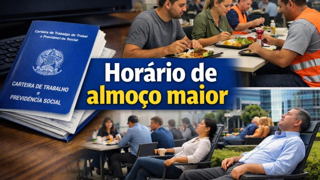 Adeus, almoço de só 1h: Lei garante +30 min extras à lista de CLTs e exige pagamento dobrado se pausa for reduzida; veja quem tem direito e como receber retroativo na folha