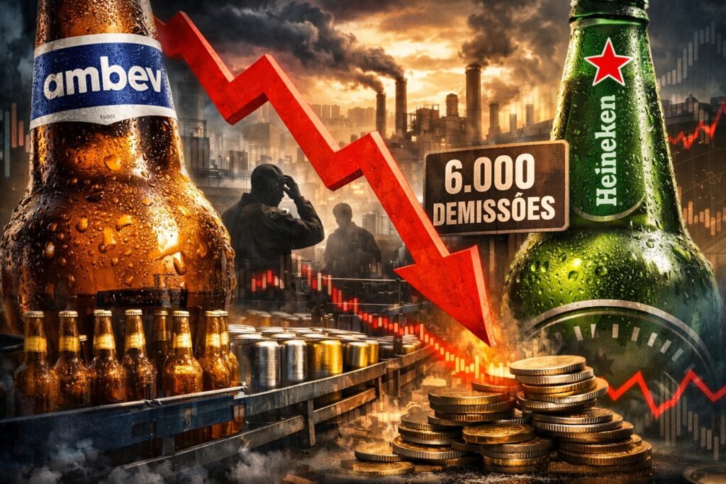 Ambev, a maior produtora de cerveja do mundo, vê suas vendas despencarem; Heineken também enfrenta dificuldades, anunciou 6 mil demissões, lucro para baixo e fábricas de bebidas entram em alerta