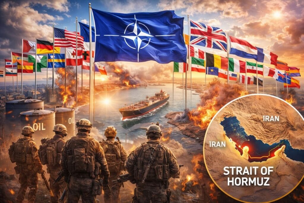 Otan monta coalizão internacional de 22 nações para forçar a reabertura do Estreito de Ormuz e evitar um colapso no fornecimento global de petróleo que já faz os preços dispararem nos mercados internacionais