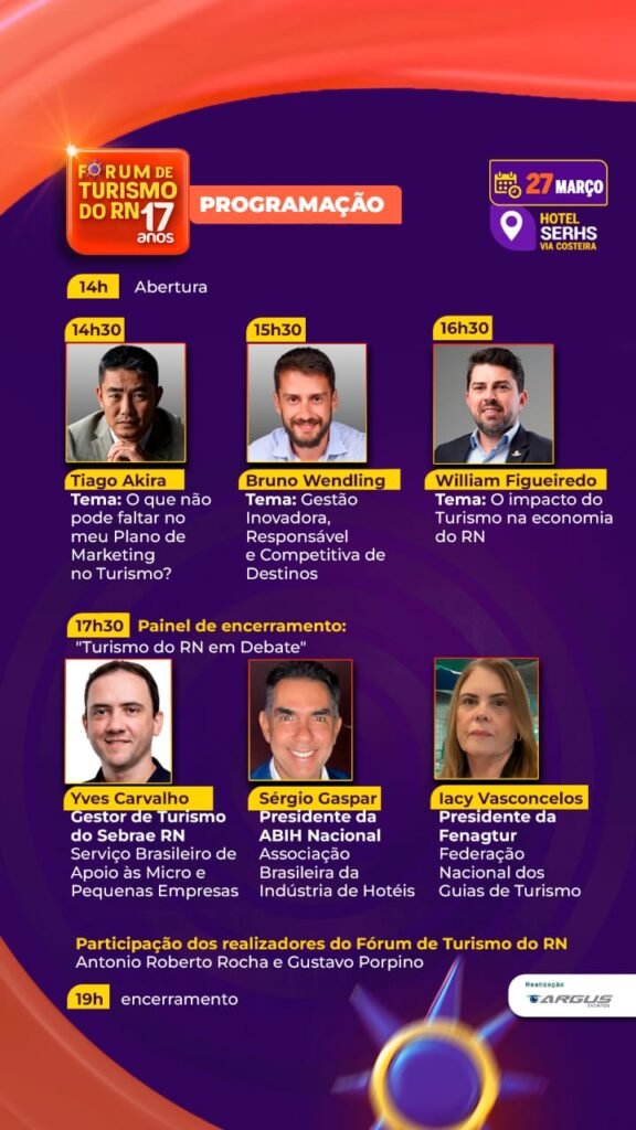 7º Fórum de Turismo do RN acontece nesta sexta-feira em Natal e traz tendências para o setor