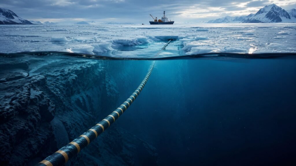 Pela primeira vez na história, um cabo submarino vai descer até quatro mil metros de profundidade sob o gelo do Polo Norte