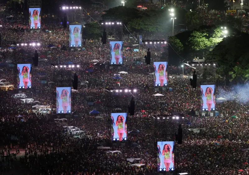 Por que é improvável que 2 milhões tenham ido ao show da Shakira no Rio: especialistas explicam contagem de multidões