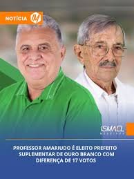 Professor Amariudo, do PP, é eleito prefeito de Ouro Branco em eleição suplementar