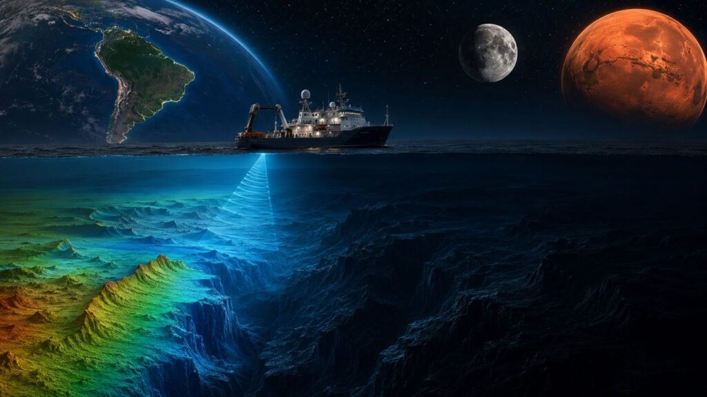 Apenas 28% do fundo dos oceanos foi mapeado com precisão, menos do que já se conhece da superfície de Marte e da Lua, e cientistas apontam o tema como estratégico para o Brasil, com meta global de mapear tudo até 2030