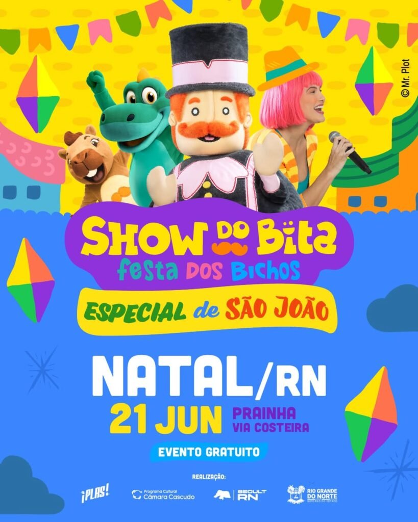 Show do Bita Especial de São João será atração gratuita para crianças em Natal