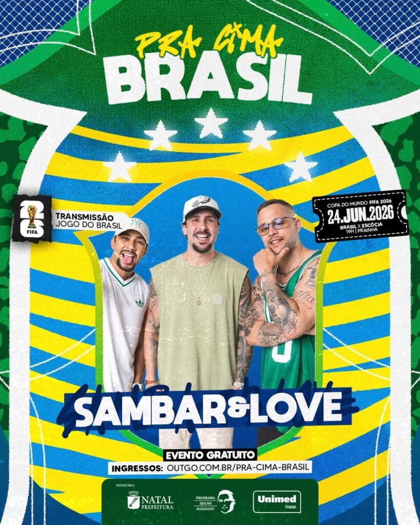 Prainha Via Costeira recebe transmissão de Brasil x Escócia com shows e entrada gratuita no dia 24 de junho