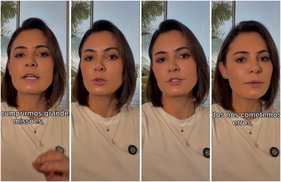 Michelle faz as pazes com Flávio e defende união pelo Brasil