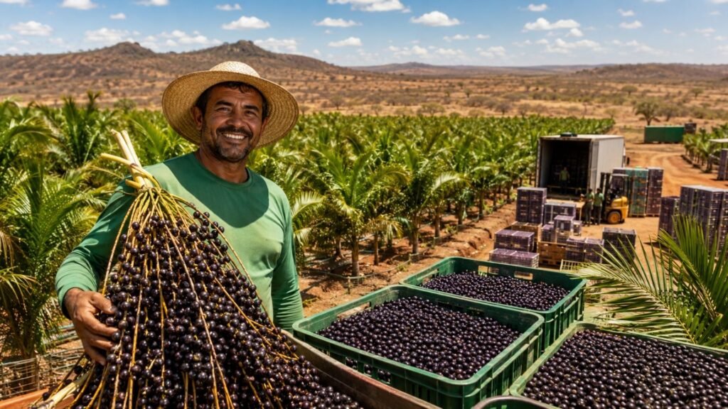 Sem ninguém apostar que o açaí amazônico pegaria no RN, ele trouxe a muda do Pará, plantou 80 hectares e transformou a “terra improvável” num negócio que colhe 280 toneladas de fruto e exporta polpa para Itália, Holanda e Kuwait, provando que o superalimento do Norte vingou no semiárido