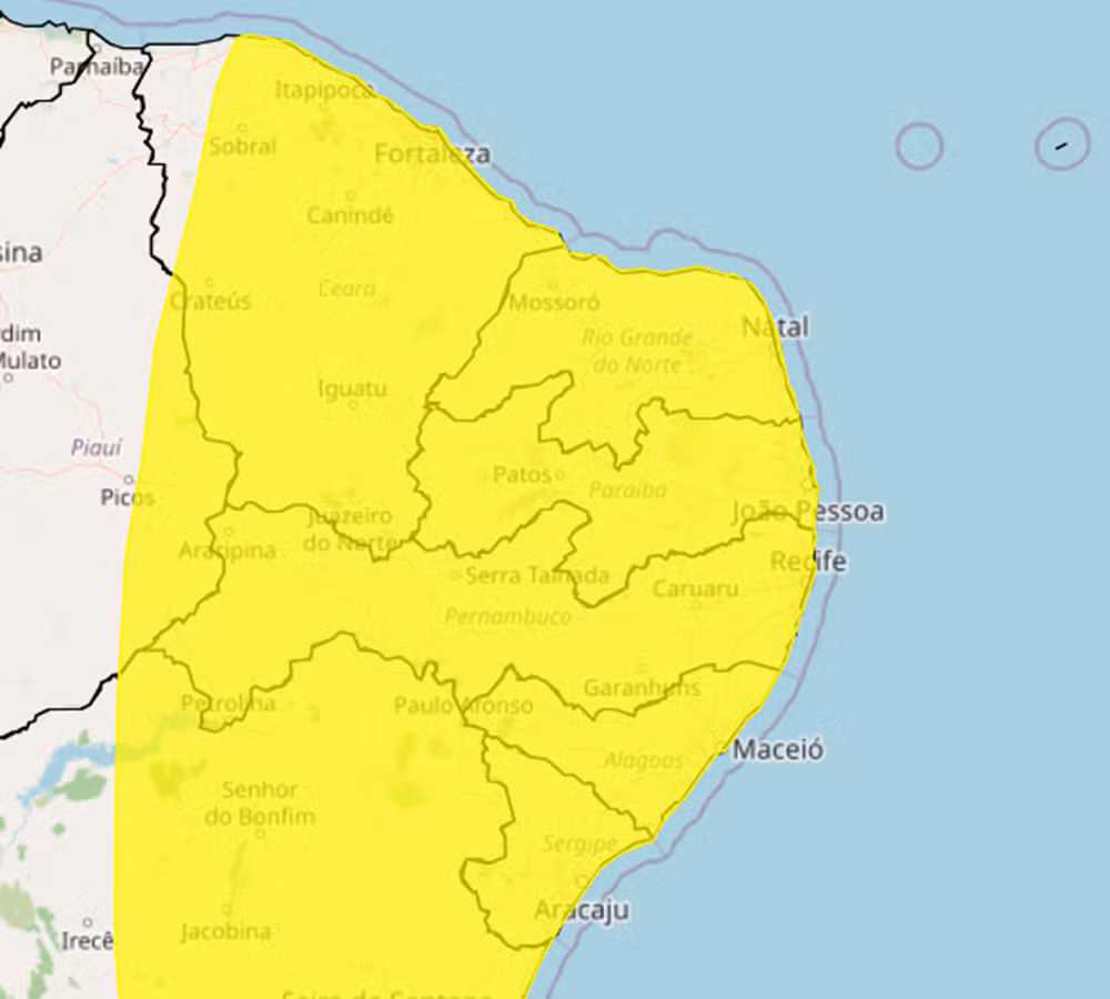 Inmet emite alerta de vendaval para todos os municípios do RN