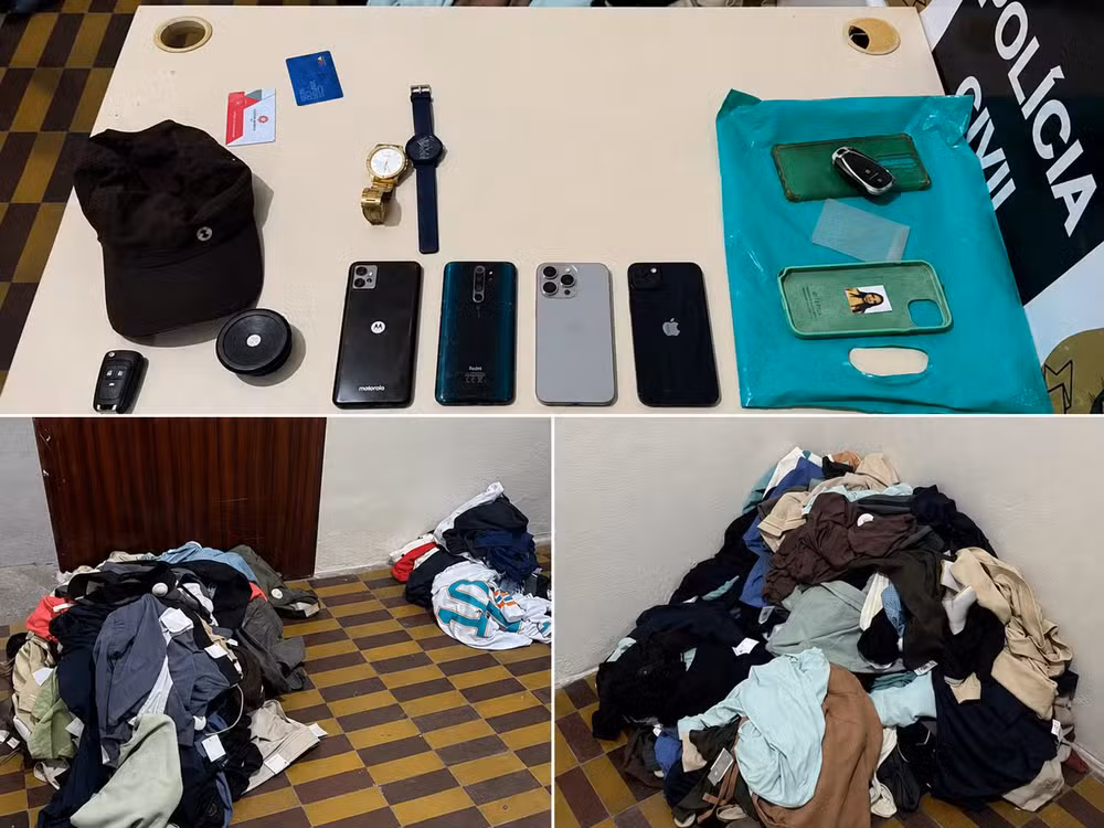 PM prende quatro suspeitos de furtar 251 peças de roupas de shopping em Natal